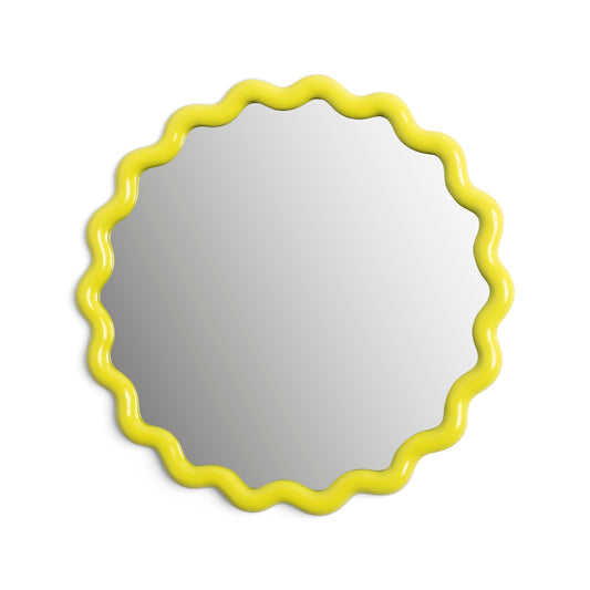 Miroir rond Zigzag jaune