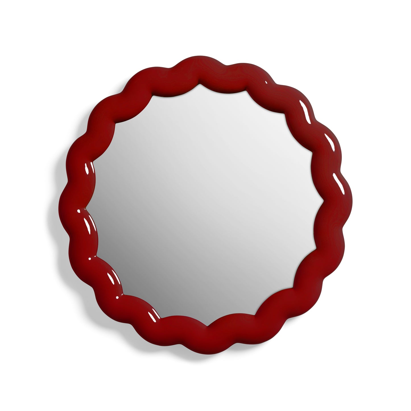 Miroir rond Zigzag rouge