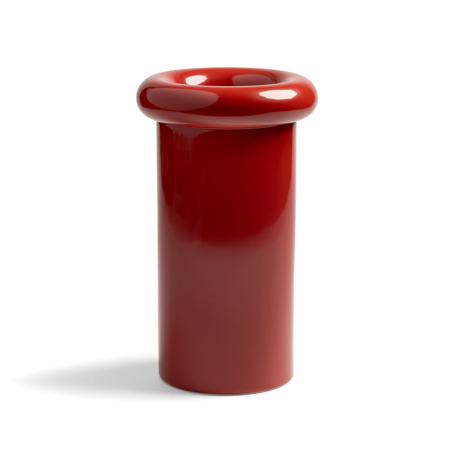 Vase cylindrique céramique rouge
