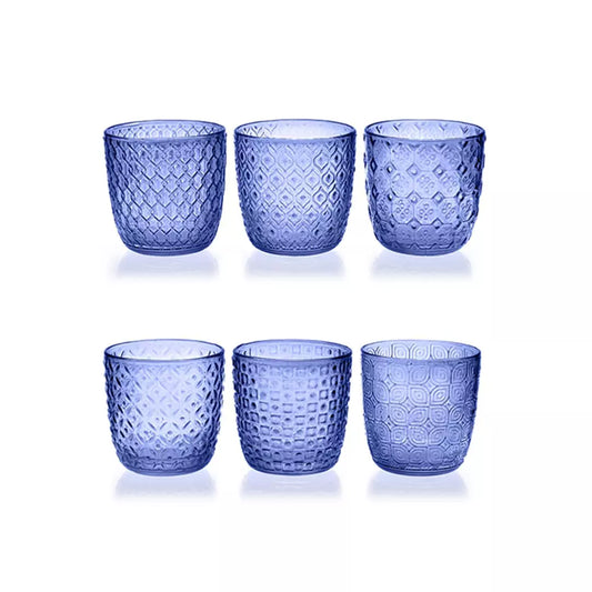 Set de 6 verres Sixties bleu
