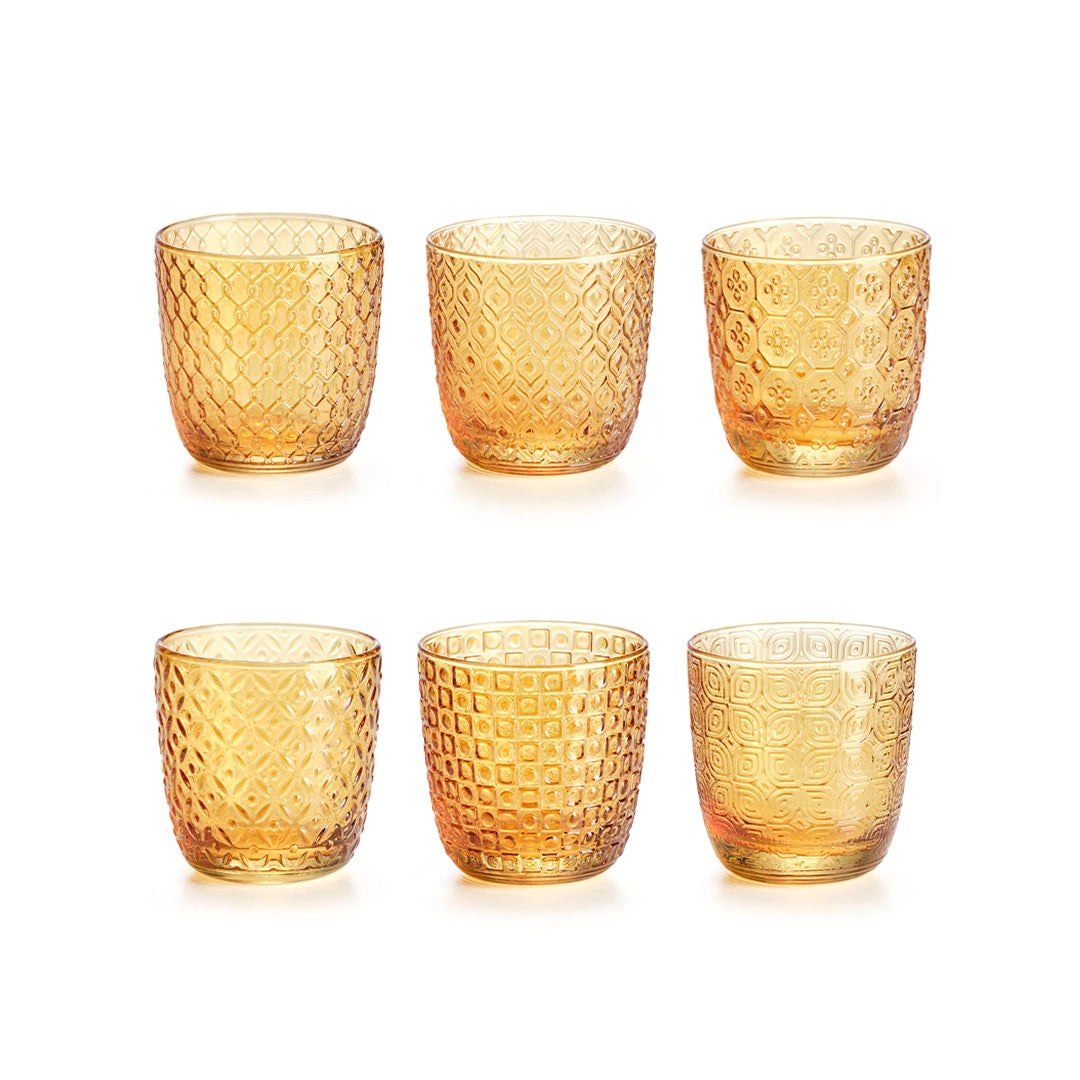 Set de 6 verres Sixties ambre