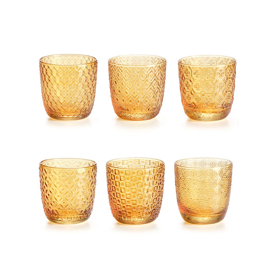 Set de 6 verres Sixties ambre